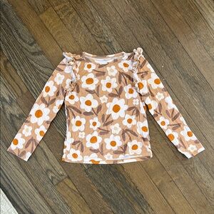 Little Sleepies Brown and Orange Floral Long Sleeve Tee